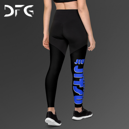 Feminine-Fit Squat-Proof Leggings Jiu-Jitsu Blue