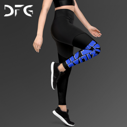Feminine-Fit Squat-Proof Leggings Jiu-Jitsu Blue