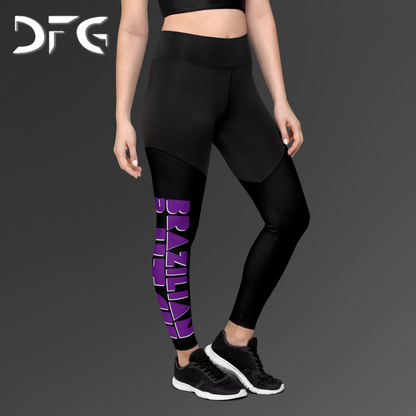 Feminine-Fit Squat-Proof Leggings Jiu-Jitsu Purple