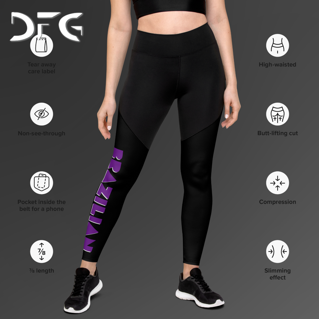 Feminine-Fit Squat-Proof Leggings Jiu-Jitsu Purple