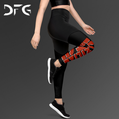 Feminine-Fit Squat-Proof Leggings Jiu-Jitsu Red